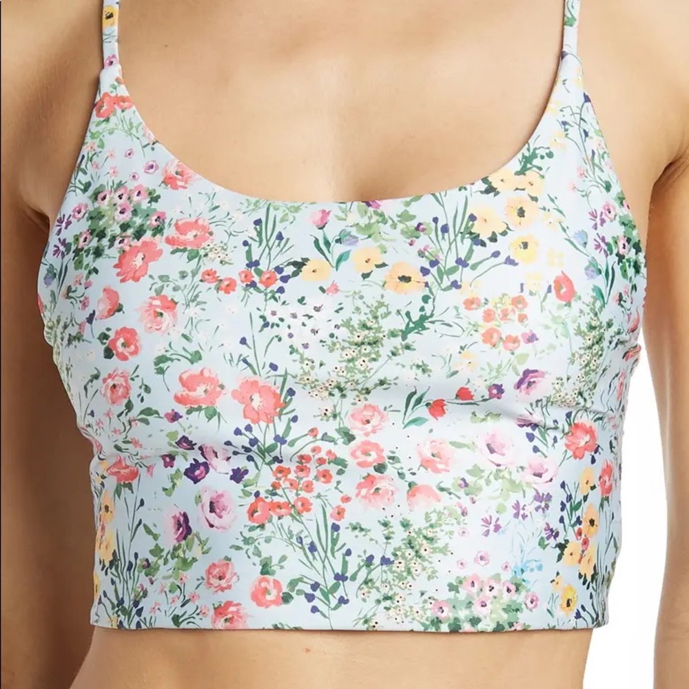 Alice + Olivia NWT Penny Scoop Crop Top Blue Floral Size Small